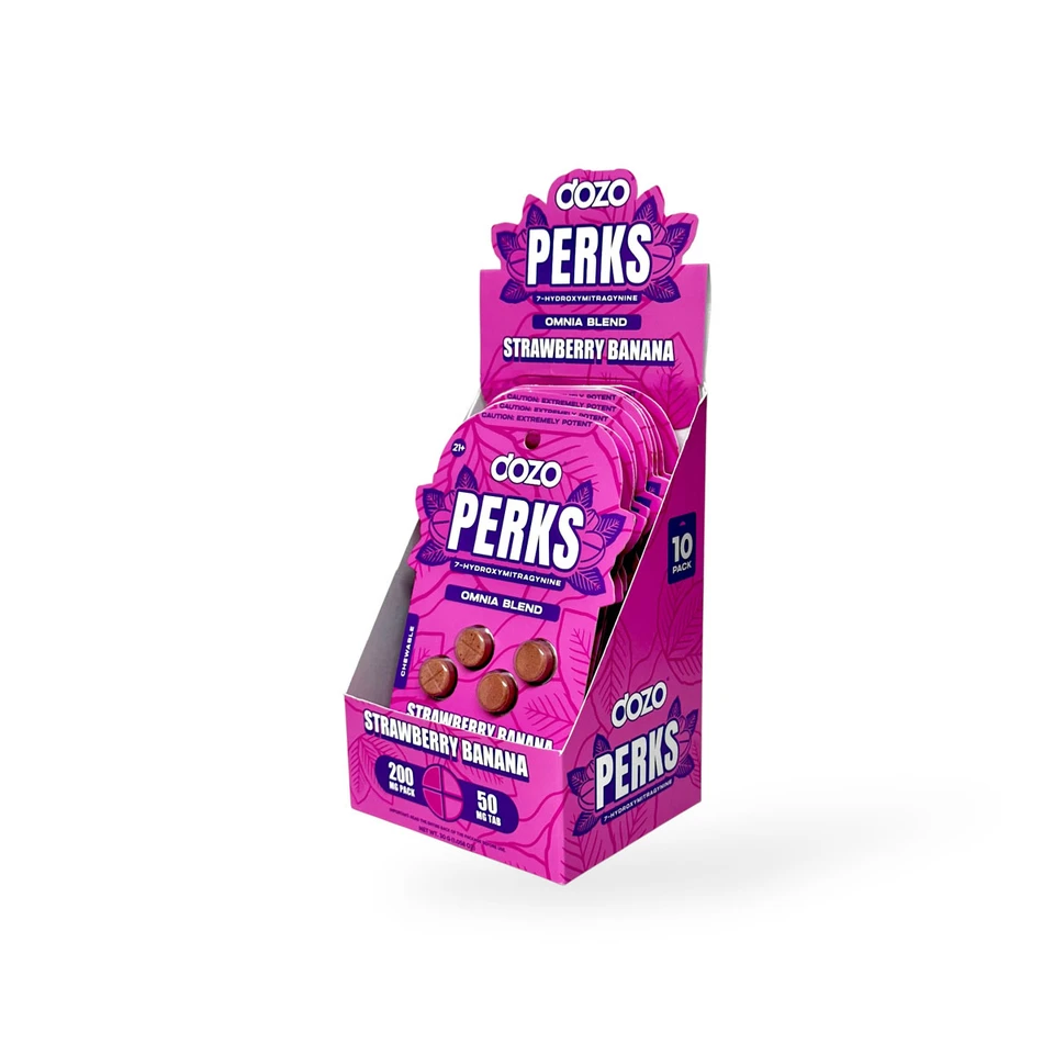 Dozo Perks Maximum Strength 7-OH Omnia Blend Strawberry Banana 50mg - Image 3